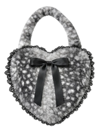My True Form fawn heart bag in black, coquette accessory by Angel Ruche