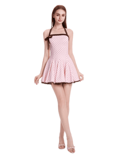 Dolly polka dot dress with petticoat in pink mocha by Angel Ruche, photo 13