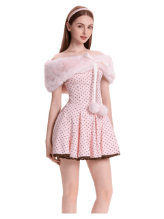Dolly polka dot dress with petticoat in pink mocha by Angel Ruche, photo 19