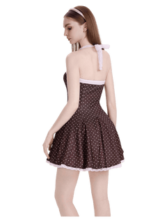 Dolly polka dot dress with petticoat in chocolate by Angel Ruche, photo 14