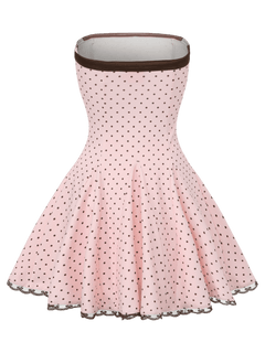 Dolly polka dot dress with petticoat in pink mocha by Angel Ruche, photo 10