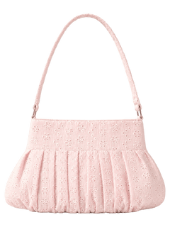Coquette eyelet shell button bag in pink by Angel Ruche, photo 4