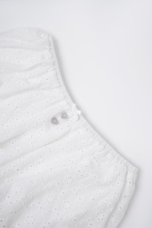 Coquette cotton eyelet bubble skirt in white by Angel Ruche, photo 11