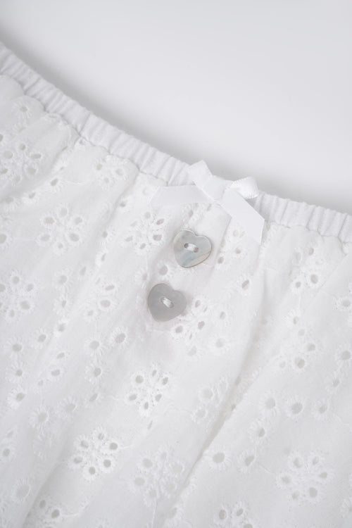 Coquette cotton eyelet bubble skirt in white by Angel Ruche, photo 10