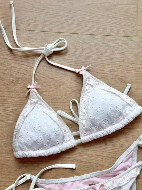 Coquette cotton eyelet in white by Angel Ruche, photo 17
