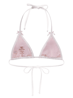 Coquette cotton eyelet bikini top in white by Angel Ruche, photo 7