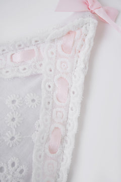 Coquette cotton eyelet bikini top in white by Angel Ruche, photo 12