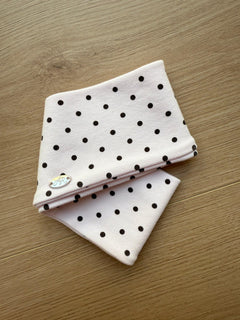 Whimsy Doll cotton active headband in brown polka dot by Angel Ruche, photo 6