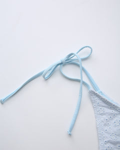 Coquette cotton eyelet bikini in baby blue by Angel Ruche, photo 19