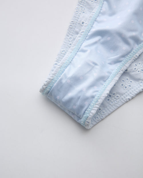 Coquette cotton eyelet bikini in baby blue by Angel Ruche, photo 15