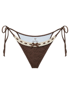 Coquette cotton eyelet bikini bottom in brown, coquette swimwear by Angel Ruche