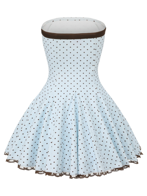 Dolly polka dot dress with petticoat in baby blue by Angel Ruche, photo 13