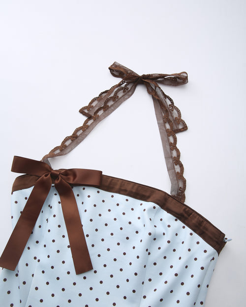 Dolly polka dot dress with petticoat in baby blue by Angel Ruche, photo 17