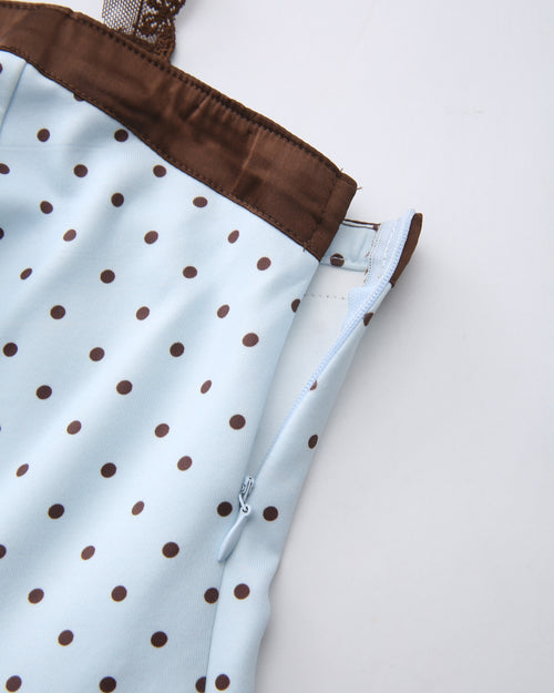 Dolly polka dot dress with petticoat in baby blue by Angel Ruche, photo 19