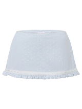 Sweetheart Cotton Polka Dot Pointelle Skirt (Baby Blue)