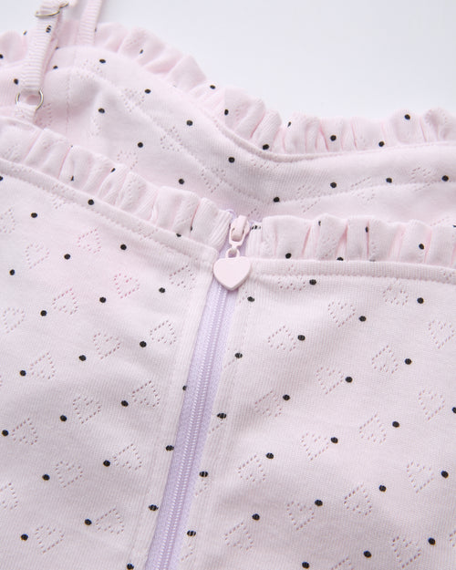 Sweetheart polka dot pointelle top in pink by Angel Ruche, photo 18