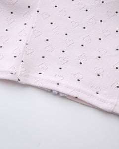 Sweetheart polka dot pointelle top in pink by Angel Ruche, photo 16
