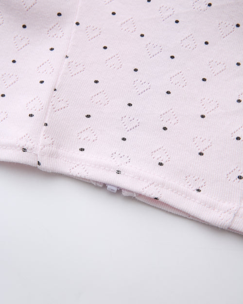 Sweetheart polka dot pointelle top in pink by Angel Ruche, photo 16