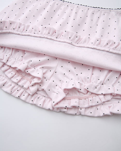 Sweetheart polka dot pointelle skirt in pink by Angel Ruche, photo 17