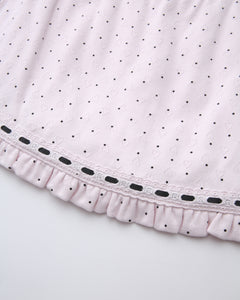 Sweetheart polka dot pointelle skirt in pink by Angel Ruche, photo 15