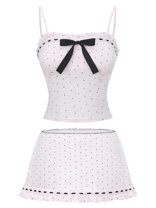 Sweetheart polka dot pointelle set in pink by Angel Ruche, photo 12