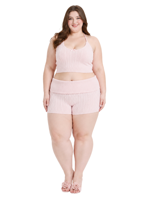 Spring Kissed knit halter and shorts set in baby pink by Angel Ruche, photo 6