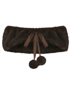 Sugar Pom fur shoulder cape in brown by Angel Ruche, photo 2