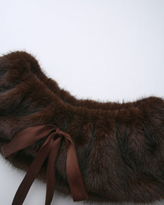 Sugar Pom fur shoulder cape in brown by Angel Ruche, photo 14