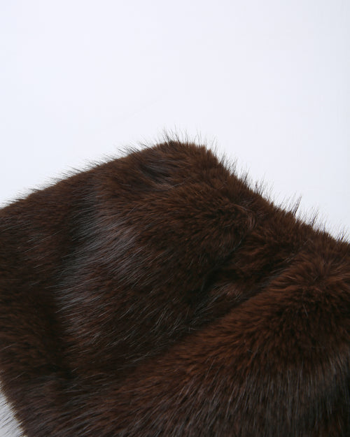 Sugar Pom fur shoulder cape in brown by Angel Ruche, photo 19