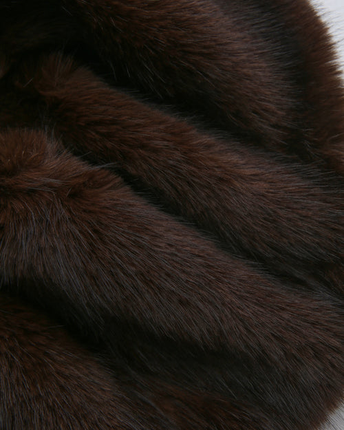 Sugar Pom fur shoulder cape in brown by Angel Ruche, photo 20