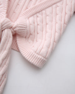 Lovergirl tie front cable knit cardigan in pink by Angel Ruche, photo 19