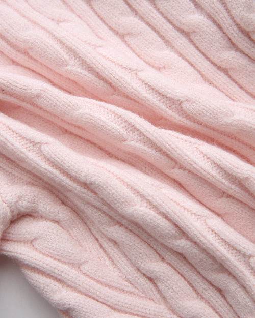 Lovergirl tie front cable knit cardigan in pink by Angel Ruche, photo 24