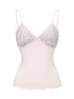 Snow Deer Print Chiffon Cotton Cami(Grey)