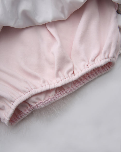 Snow Deer Print Chiffon Fur Mini Skirt(Grey)