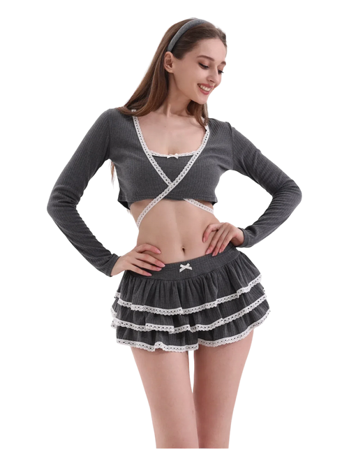 Ballerina Bliss bralette in grey by Angel Ruche, photo 2