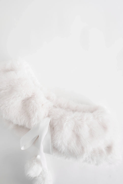 Sugar Pom fur pullover cape in white by Angel Ruche, photo 10