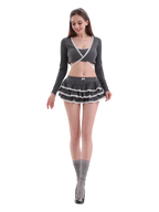 Ballerina Bliss 3 piece set in grey, balletcore outfit by Angel Ruche