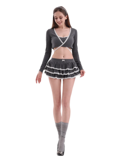 Ballerina Bliss 3 piece set in grey, balletcore outfit by Angel Ruche