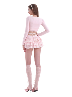 Ballerina leg warmer footless socks in ballet pink by Angel Ruche, photo 3