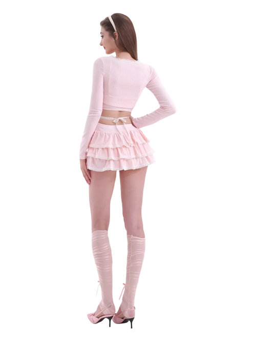 Ballerina leg warmer footless socks in ballet pink by Angel Ruche, photo 3