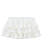 Ballerina Bliss ruffle mini skirt in cream white, balletcore skirt by Angel Ruche