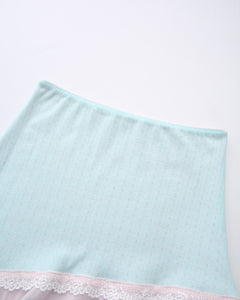 Dewdrop Reversible Lace Chiffon Skirt (Pink Teal)