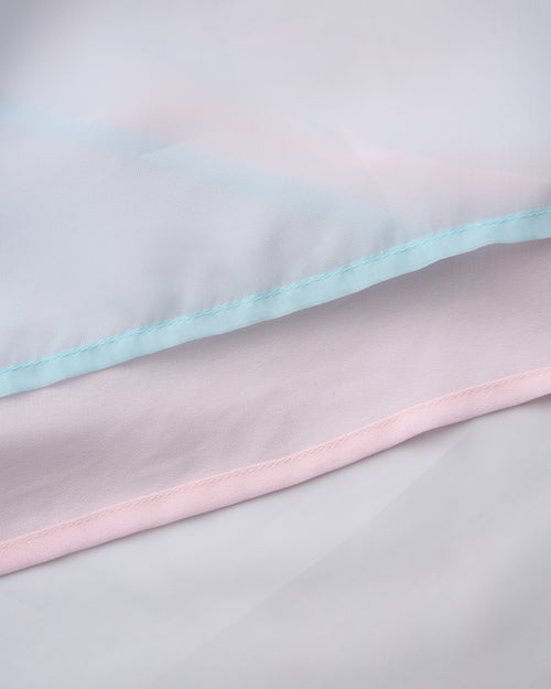 Dewdrop Reversible Lace Chiffon Skirt (Pink Teal)