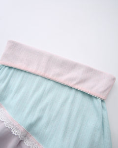 Dewdrop Reversible Lace Chiffon Skirt (Pink Teal)