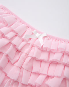 Delicate pink chiffon ruffle shorts by Angel Ruche, photo 13