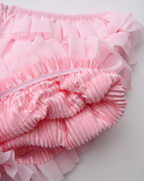 Delicate pink chiffon ruffle shorts by Angel Ruche, photo 19