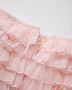 Delicate chiffon ruffle shorts in rose pink by Angel Ruche, photo 20