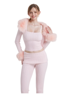 Colette cable knit set in soft pink by Angel Ruche, photo 9