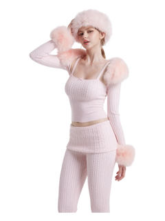 Colette cable knit set in soft pink by Angel Ruche, photo 11