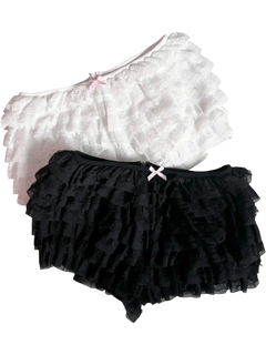 Delicate chiffon ruffle shorts with white lace by Angel Ruche, photo 3
